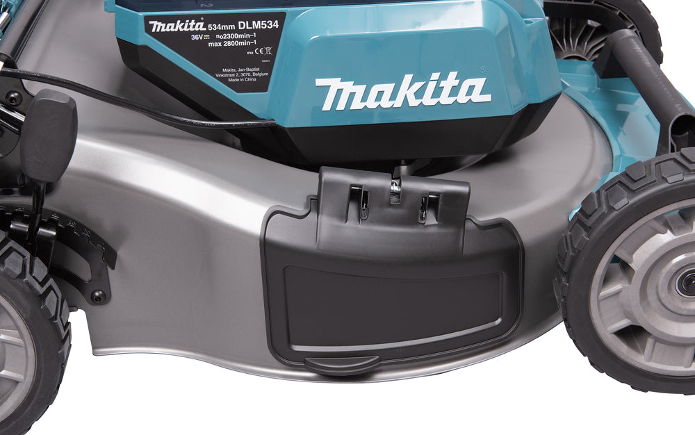 Makita Akku-Rasenmäher 2x18 V mit Stahldeck für große Rasenflächen - DLM534Z