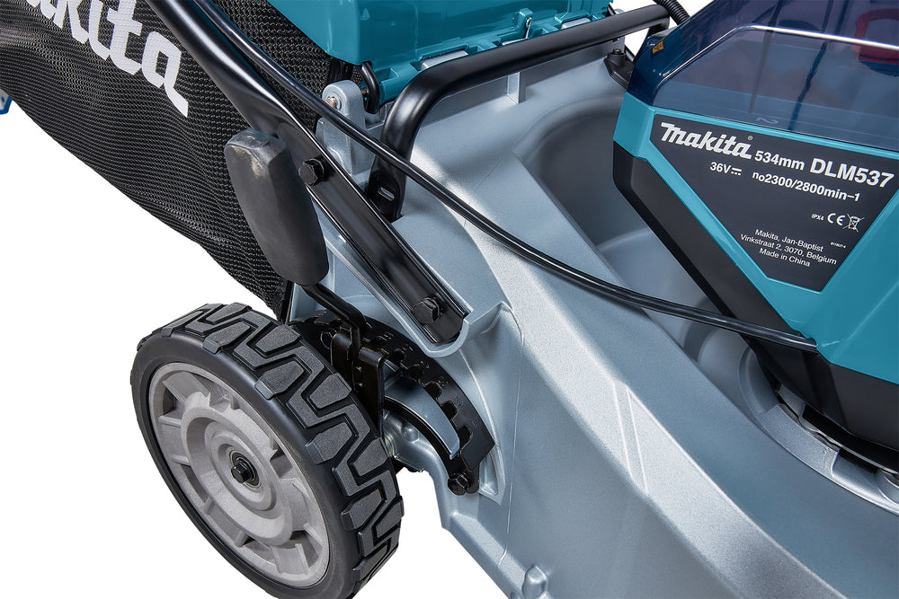 Makita Akku-Rasenmäher 2x18 V mit Aluminiumdeck für große Flächen - DLM537Z