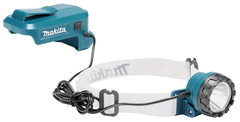 Makita LED-Akku-Stirnlampe – 33h Laufzeit, Helmhalterung & Akku-Gürtelclip (18V) - DEBDML800