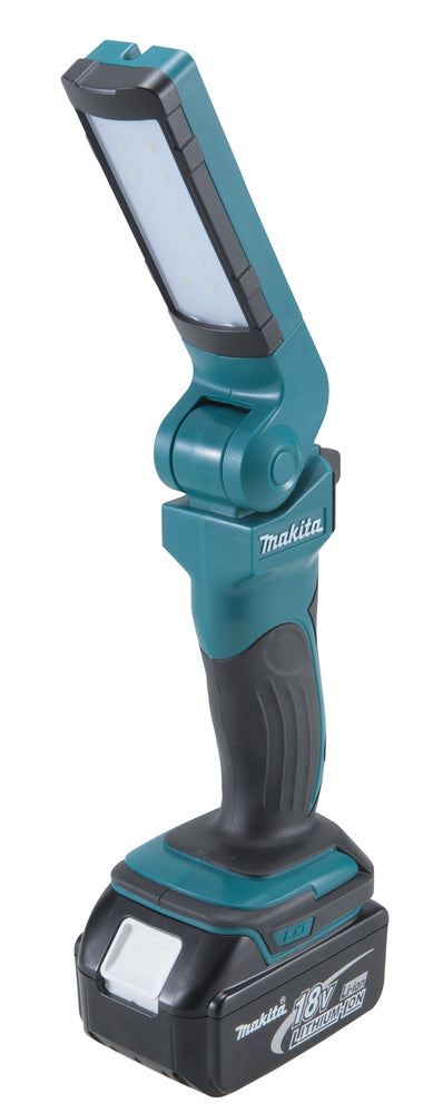 Makita LED-Akku-Arbeitsleuchte – 2 Helligkeitsstufen & 360° drehbarer Kopf - DEBDML801