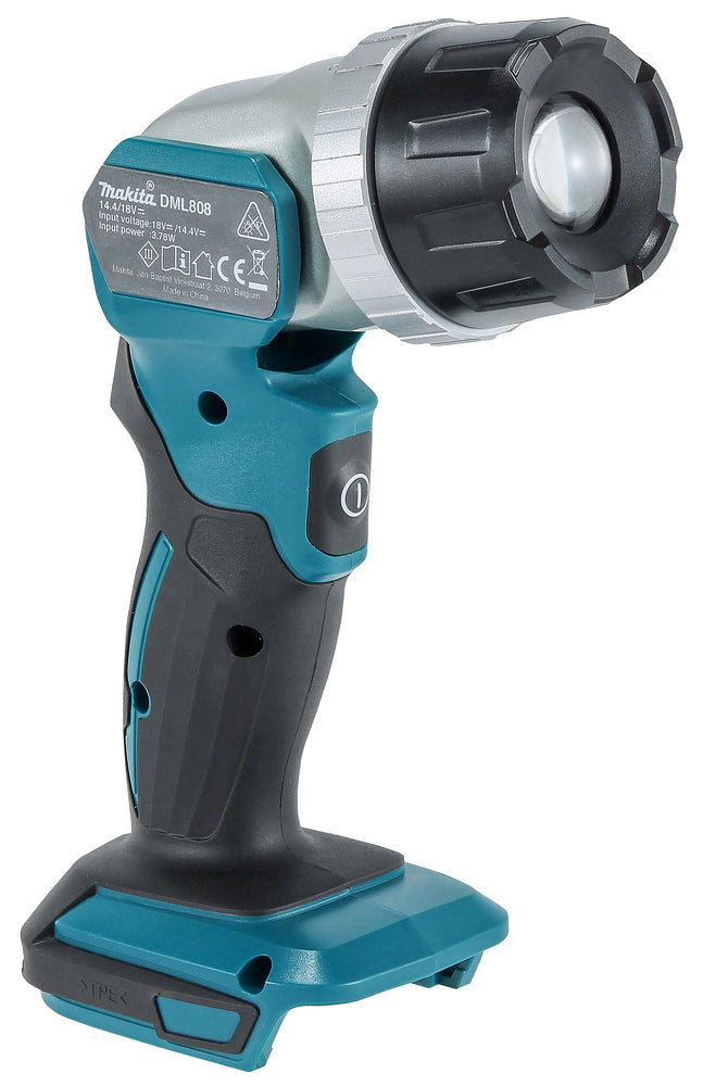 Makita LED-Akku-Handstrahler – Zoomfunktion, 12-fach verstellbarer Kopf & 26h Laufzeit (18V) - DEBDML808