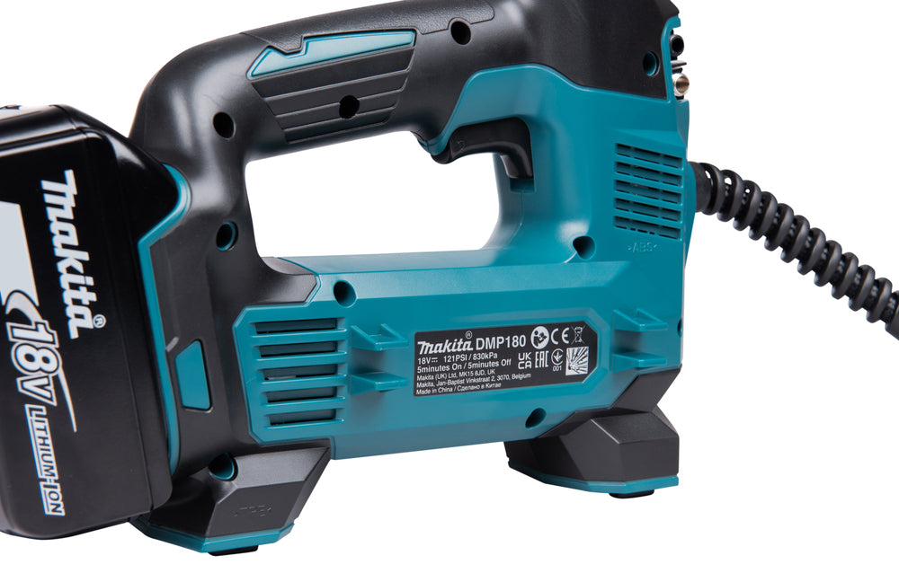 Makita Akku-Kompressor 18V – bis 8,3 bar, Digitaldisplay, LED & Auto-Stopp - DMP180Z