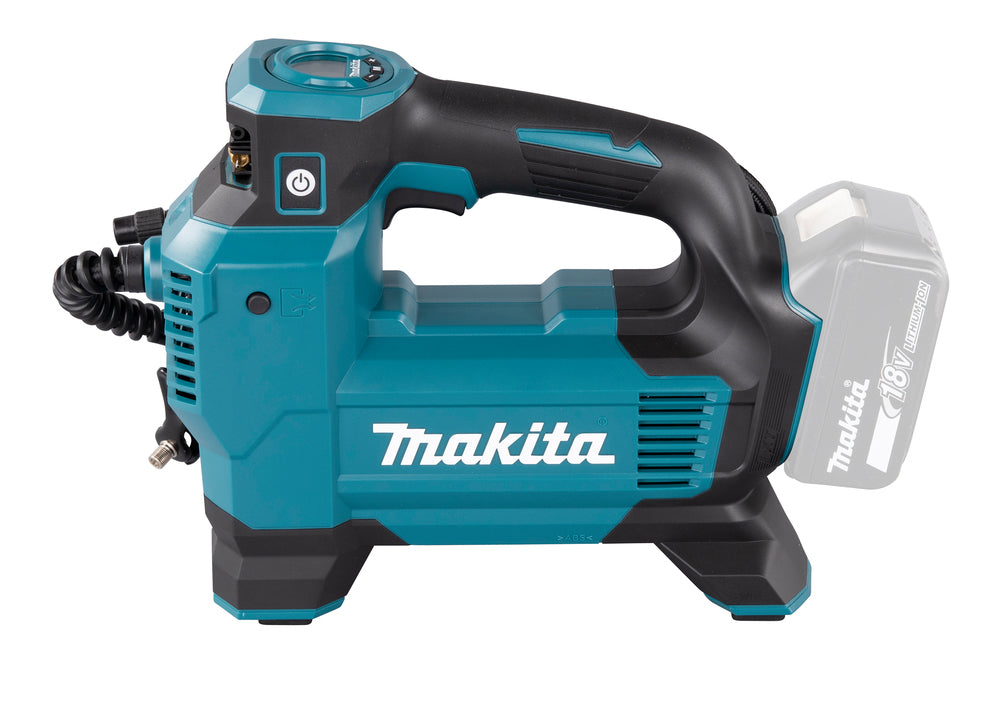 Makita Akku-Kompressor – 3 Stufen, Digitaldisplay, Auto-Stopp, inkl. Ventiladapter - DMP181Z