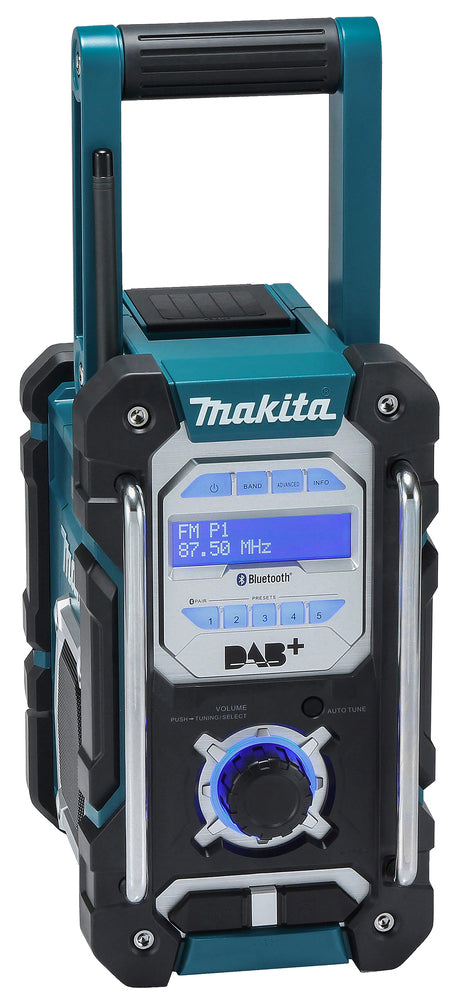Makita Akku-Baustellenradio – Bluetooth, DAB+/FM, IP64, Akku- & Netzbetrieb - DMR112W