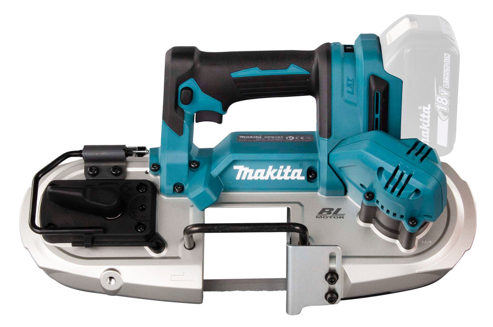 Makita Akku-Bandsäge 18V – bürstenlos, regelbare Geschwindigkeit, bis 66 x 66 mm Schnittkapazität - DPB183Z