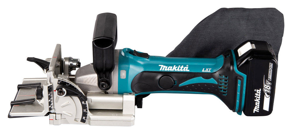 Makita Akku-Nutfräse – 100 mm Fräser, 20 mm Schnittleistung, Tiefeneinstellung & Staubsack - DPJ180RTJ