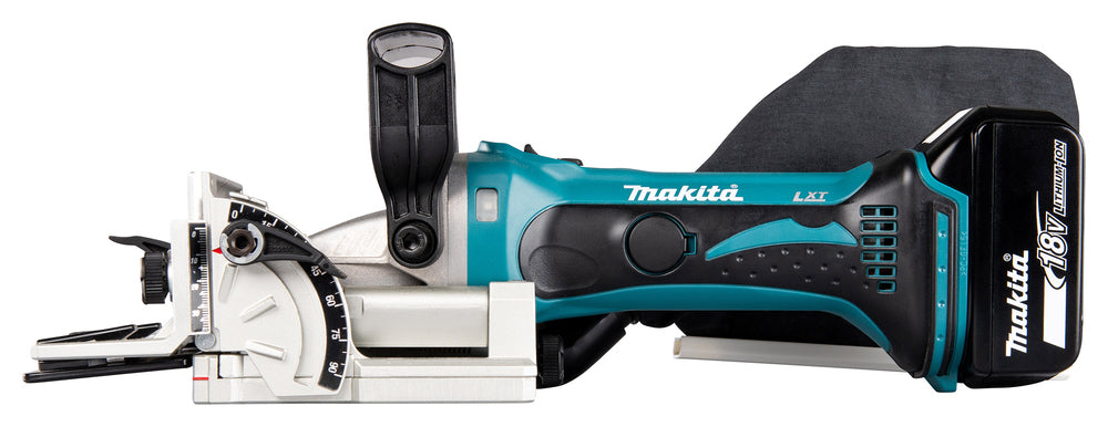 Makita Akku-Nutfräse – 100 mm Fräser, 20 mm Schnittleistung, Tiefeneinstellung & Staubsack - DPJ180RTJ