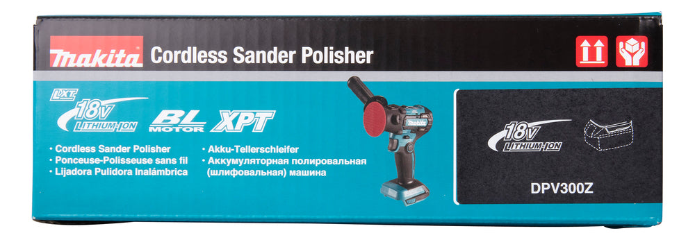 Makita Akku-Schleifer und -Polierer Ø 50/75 mm – bürstenlos, 2-Stufen-Drehzahl, XPT-Schutz - DPV300Z