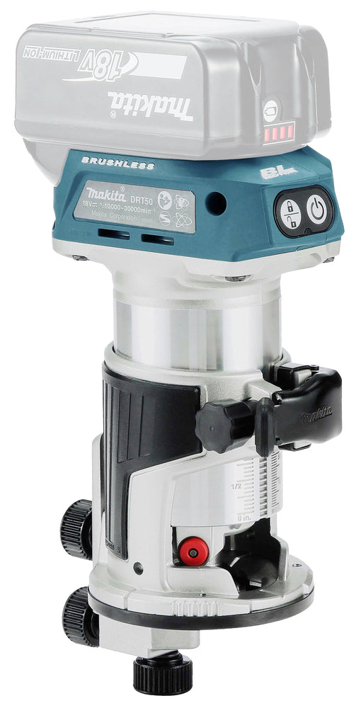 Makita Akku-Multifunktionsfräse – vielseitig für Kanten-, Ober- & Winkelfräsen - DRT50ZJX2