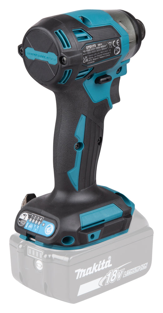 Makita Akku-Schlagschrauber 18V – 4 Modi, elektronische Schlagkraft & LED-Ring - DTD173Z