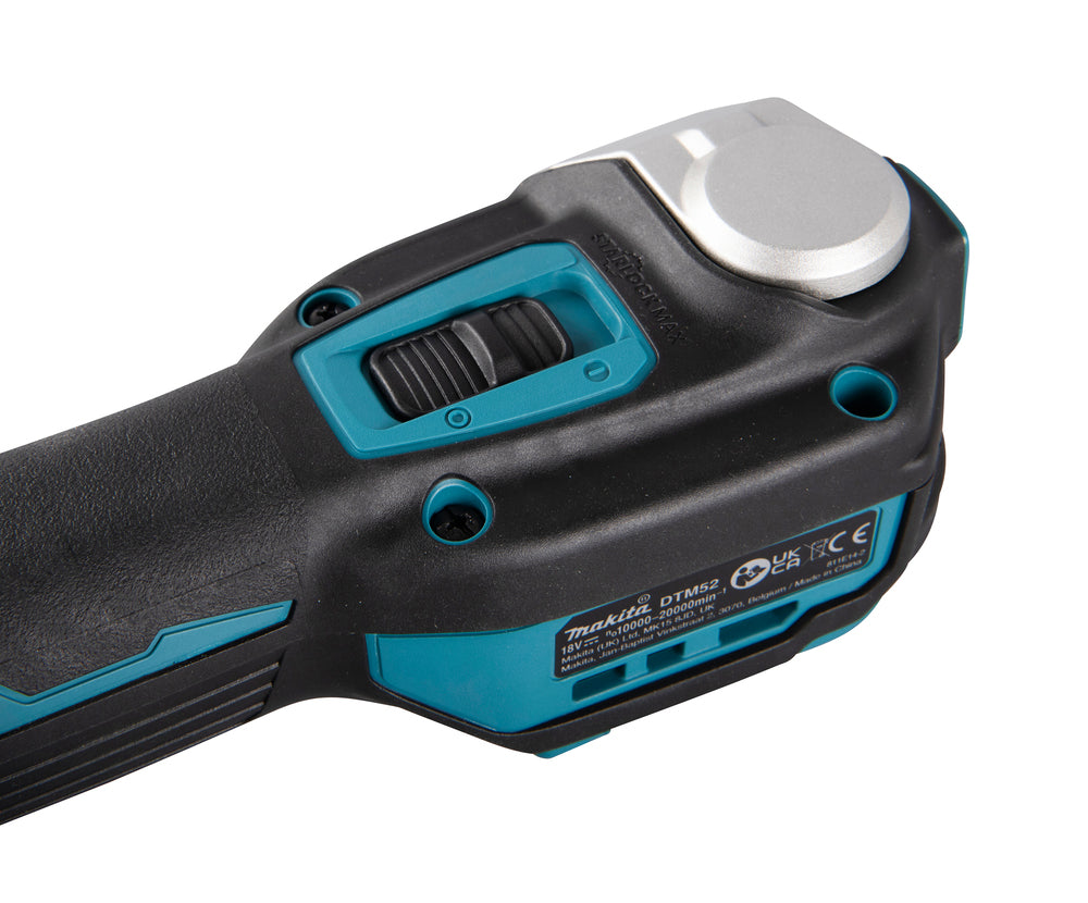 Makita Akku-Multifunktionswerkzeug – AVT Antivibration, LED-Licht & 12-stufige Winkeleinstellung - DTM52T1JX2
