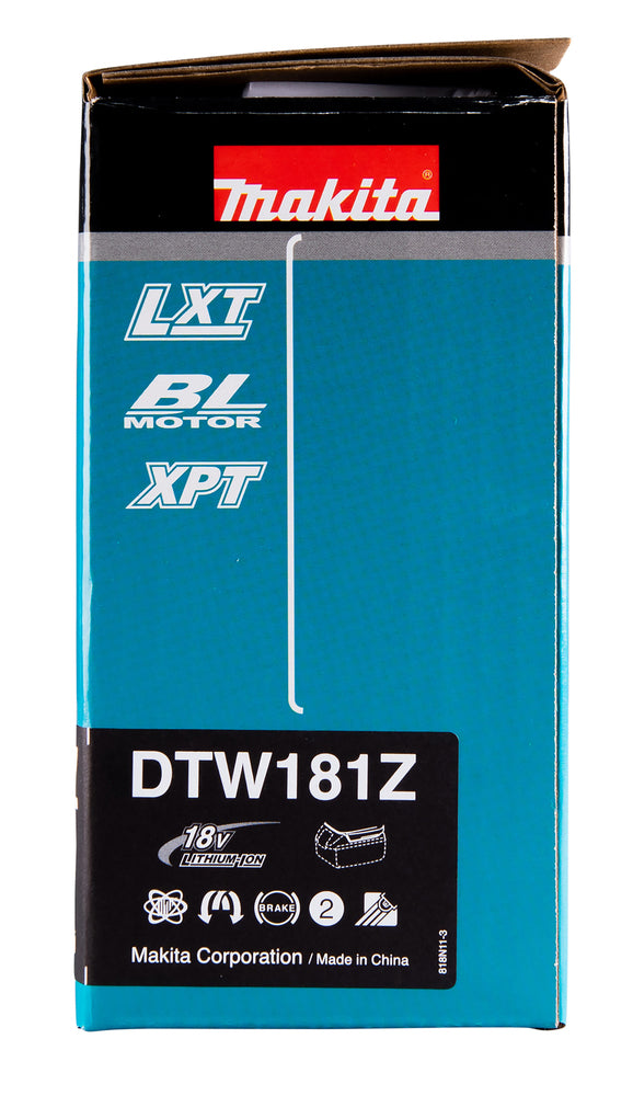 Makita Akku-Schlagschrauber 18V – kompakt, 210 Nm, Auto-Stopp & bürstenlos - DTW181Z