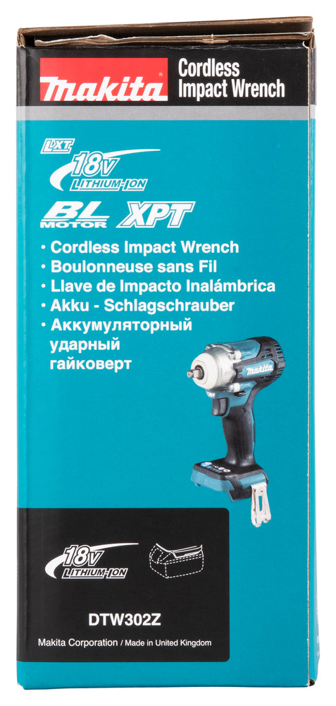 Makita Akku-Schlagschrauber 40V max – Höchstdrehzahlmodus, Auto-Stopp & bürstenloser Motor - DTW302Z