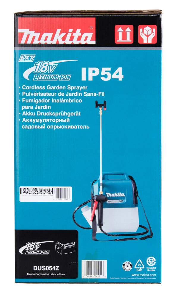 Makita Akku-Druckspritze 5,0 L – IP54, emissionsfrei & großes Sprühvolumen - DUS054Z