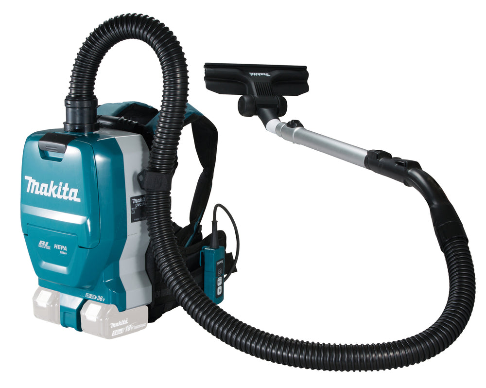 Makita Akku-Rucksackstaubsauger 2x18V – 2L Behälter, HEPA-Filter & LED-Licht - DVC261ZX15