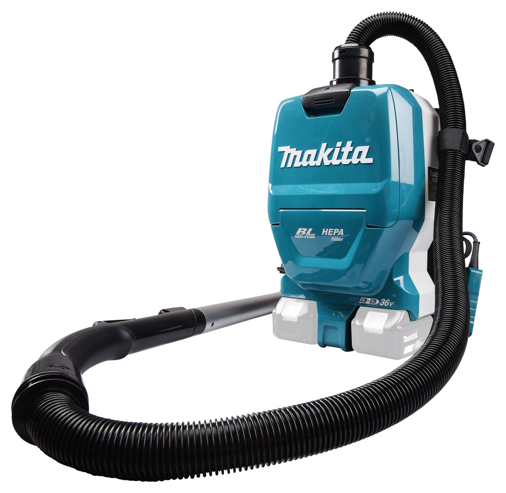 Makita Akku-Rucksackstaubsauger 2x18V – 2L Behälter, HEPA-Filter & LED-Licht - DVC261ZX15