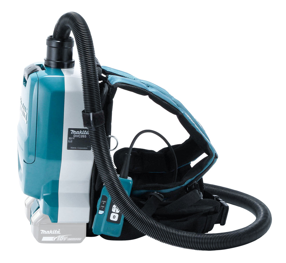 Makita Akku-Rucksackstaubsauger 2x18V – mit AWS, HEPA-Filter & LED-Arbeitslicht - DVC265ZXU