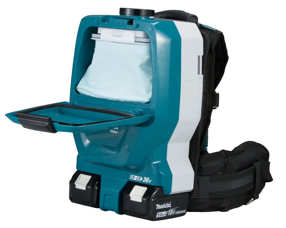 Makita Akku-Rucksackstaubsauger 2x18V – mit AWS, HEPA-Filter & LED-Arbeitslicht - DVC265ZXU