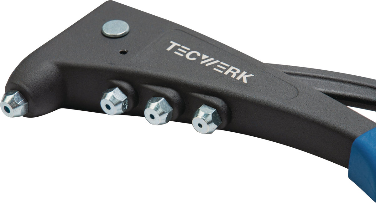 TECWERK Handblindnietsetzgerät 255 mm Arbeitsbereich 2,4–5 mm mit Öffnungsfeder