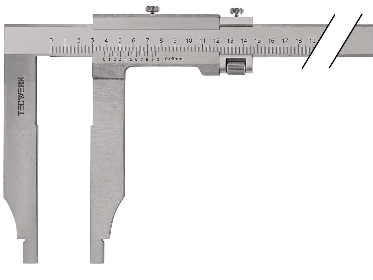 TECWERK Werkstattmessschieber DIN 862 250 mm – Analog mit Feineinstellung
