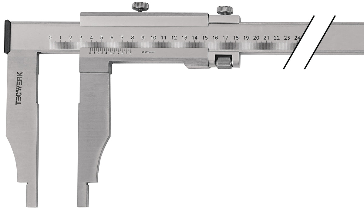 TECWERK Werkstattmessschieber DIN 862 250 mm – Analog mit Feineinstellung