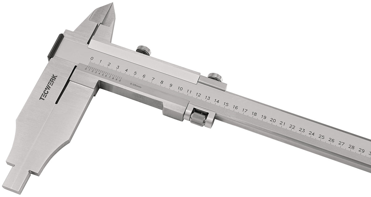 TECWERK Werkstattmessschieber DIN 862 250 mm – Analog mit Feineinstellung