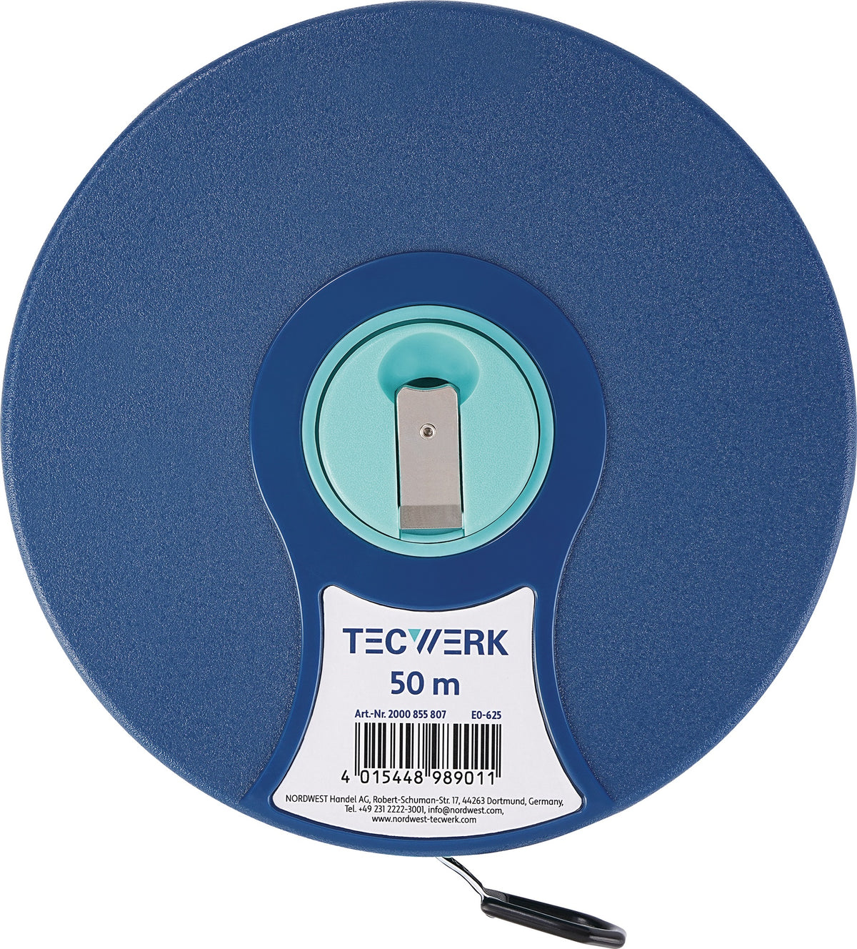 TECWERK Kapselbandmaß 20 m Nylon-Fiber Band, ABS-Gehäuse, EG II Genauigkeit