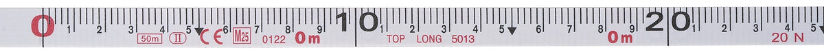 TECWERK Kapselbandmaß 20 m Nylon-Fiber Band, ABS-Gehäuse, EG II Genauigkeit
