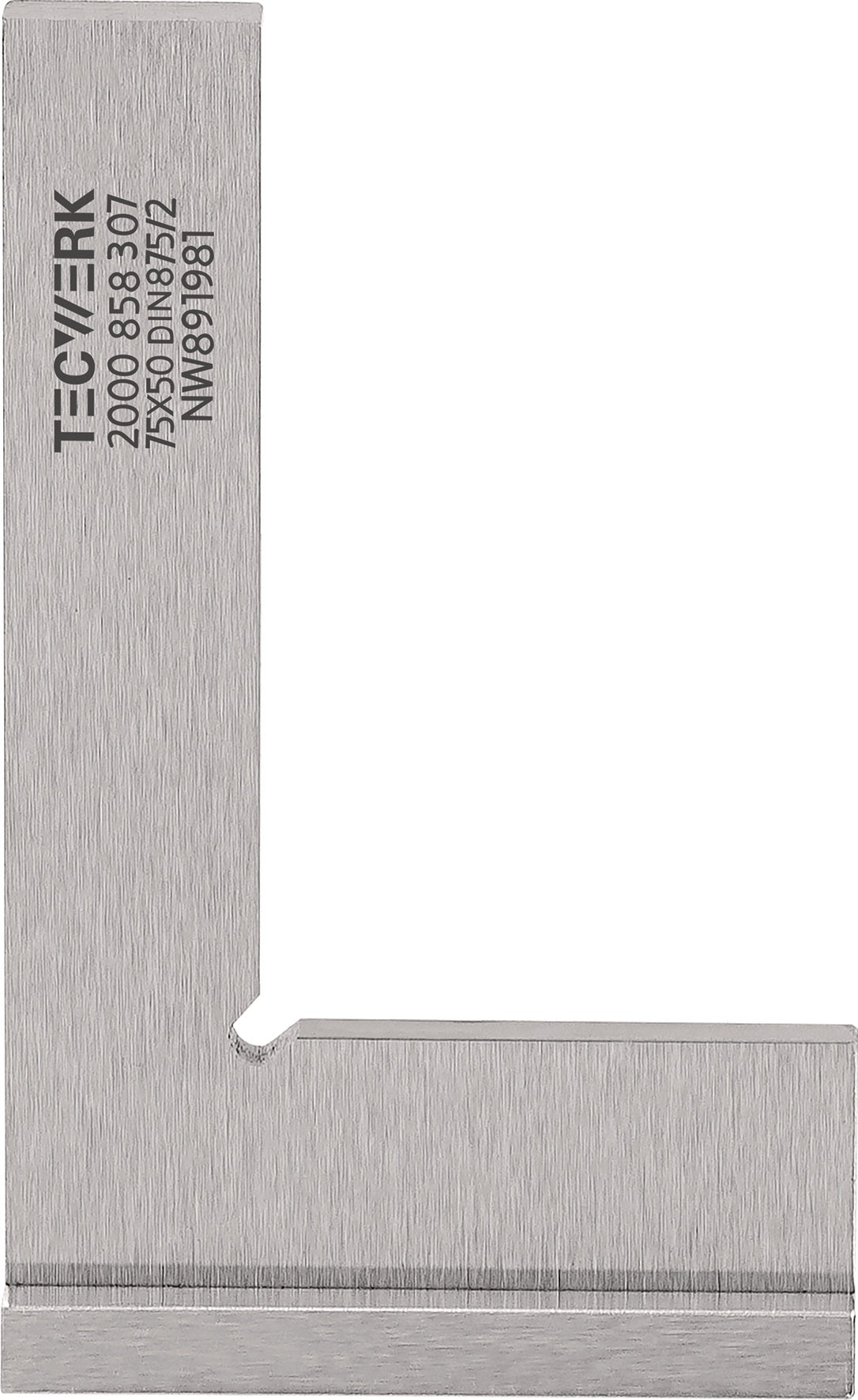 TECWERK Winkel DIN 875/II 75x50 mm – Präzisions-Stahlwinkel ohne Anschlag