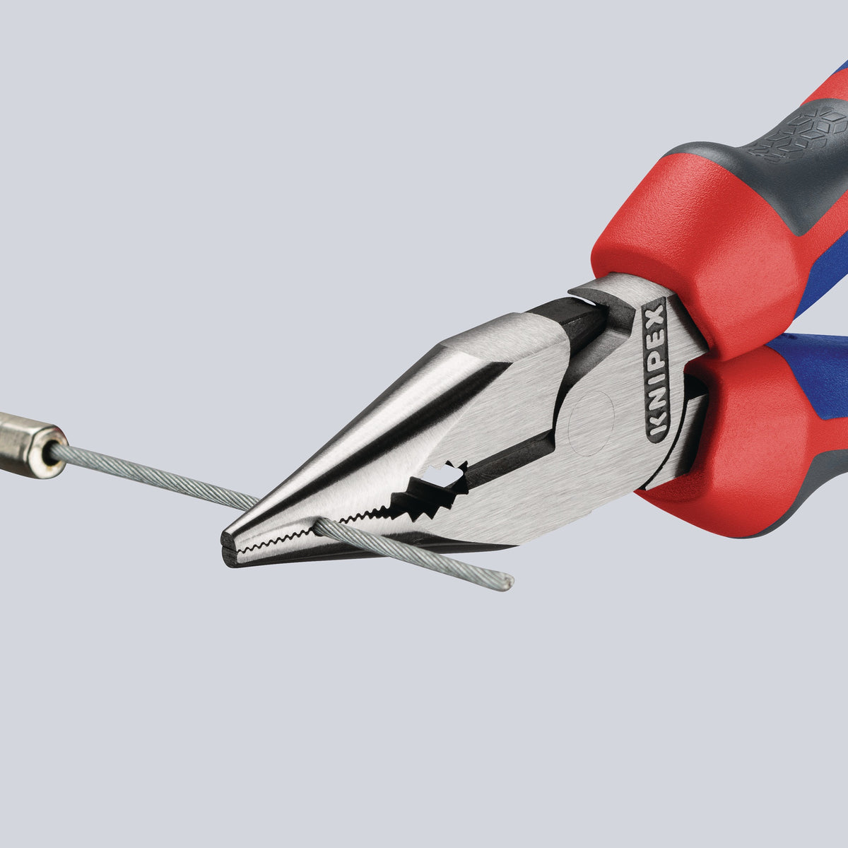 KNIPEX Spitzkombizange 145 mm Comfort-Griff – poliert, schwarz atramentiert, für Flach- und Rundmaterial