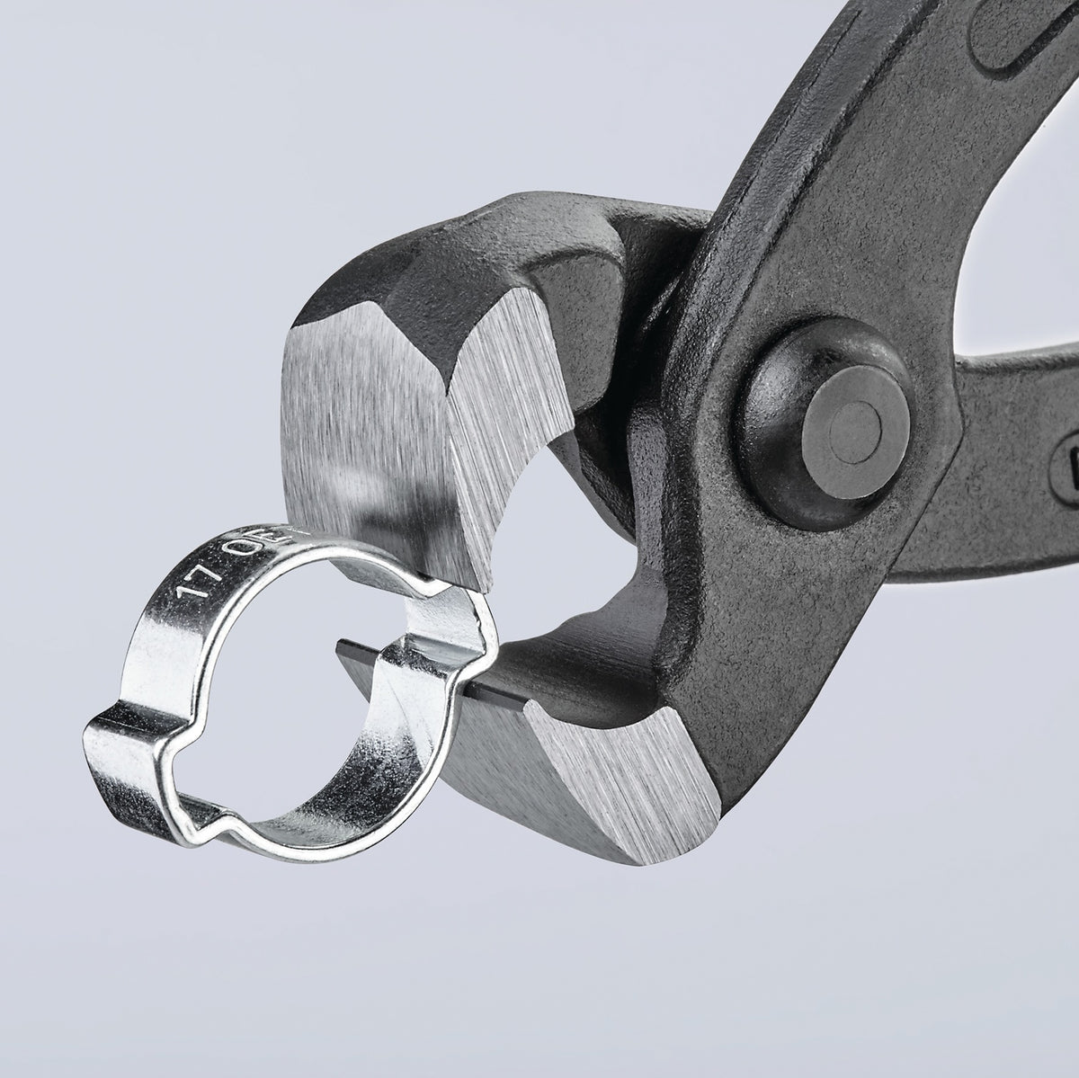 KNIPEX Ohrklemmenzange 220 mm – für 1-Ohr- und 2-Ohrklemmen, Kopf schwarz atramentiert