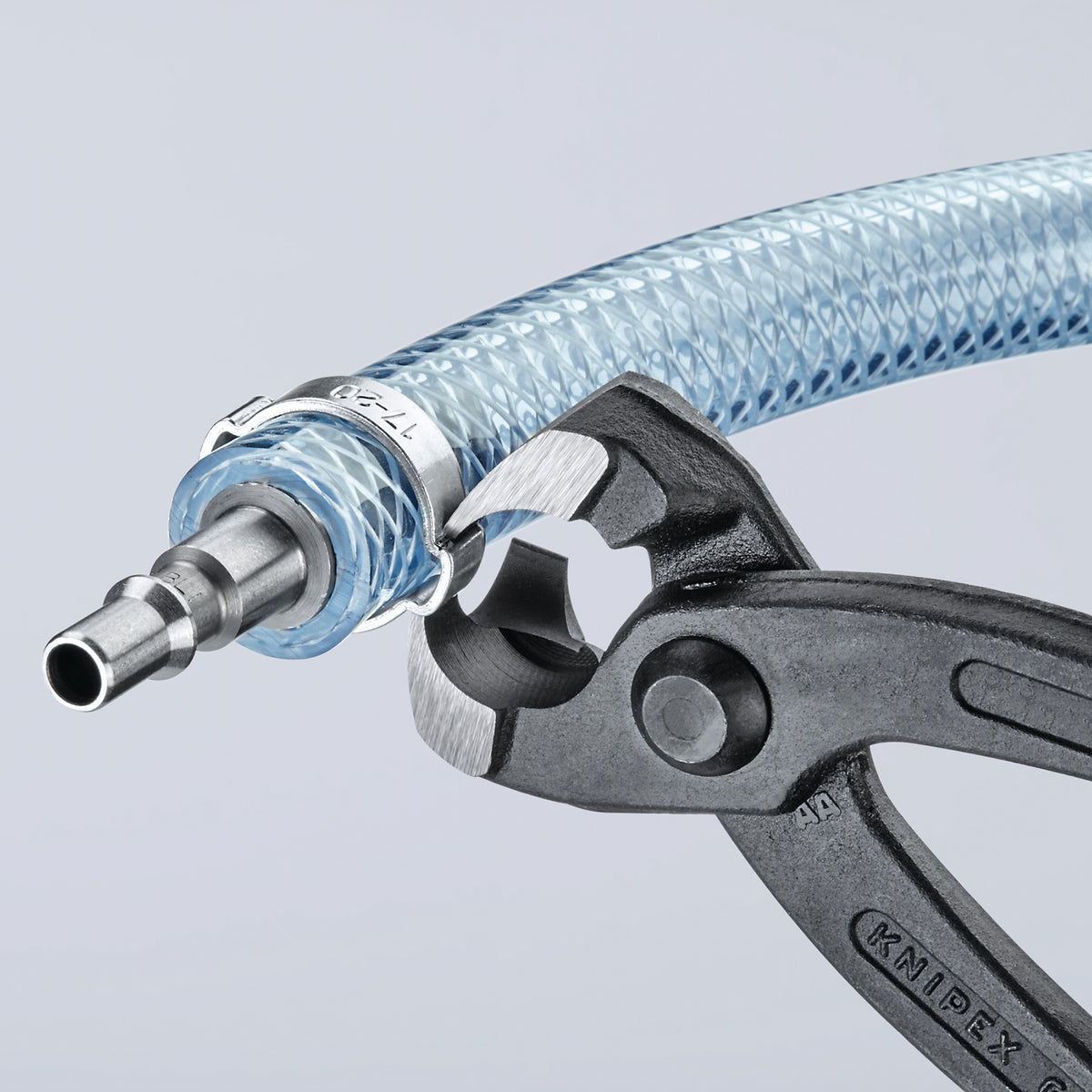KNIPEX Ohrklemmenzange 220 mm – für 1-Ohr- und 2-Ohrklemmen, Kopf schwarz atramentiert