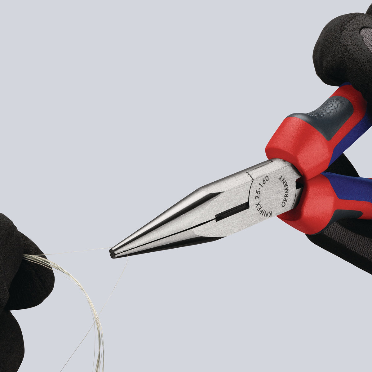 KNIPEX Flachrundzange 140 mm mit Schneide, Comfort-Griff, polierter Kopf
