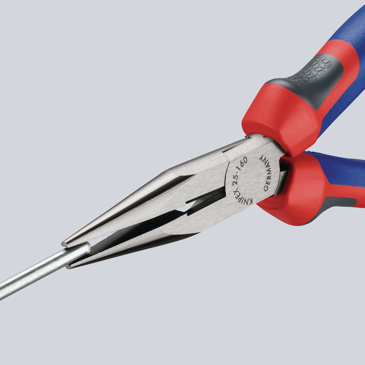 KNIPEX Flachrundzange 140 mm mit Schneide, Comfort-Griff, polierter Kopf