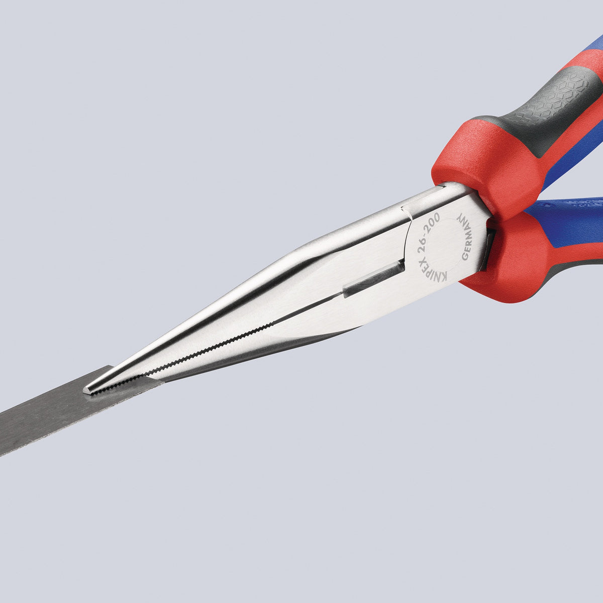 KNIPEX Flachrundzange 200 mm verchromt mit Comfort-Griff und Schneide
