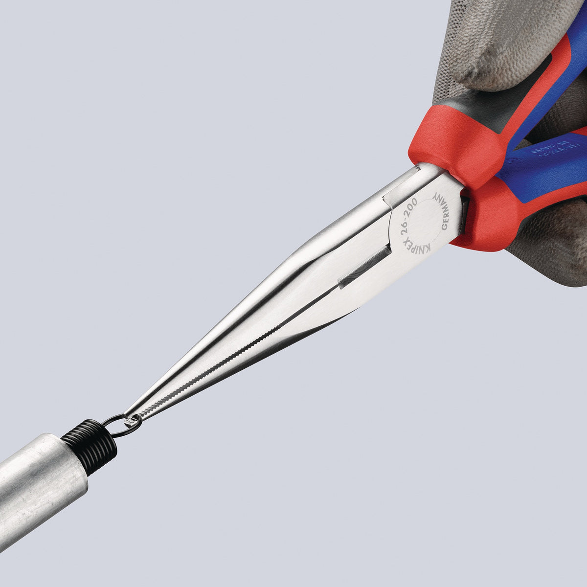 KNIPEX Flachrundzange 200 mm verchromt mit Comfort-Griff und Schneide