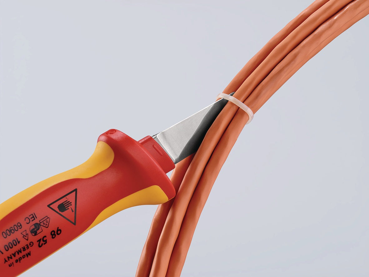 KNIPEX Kabelmesser 190 mm VDE-isoliert bis 1000 V mit Mehrkomponentengriff