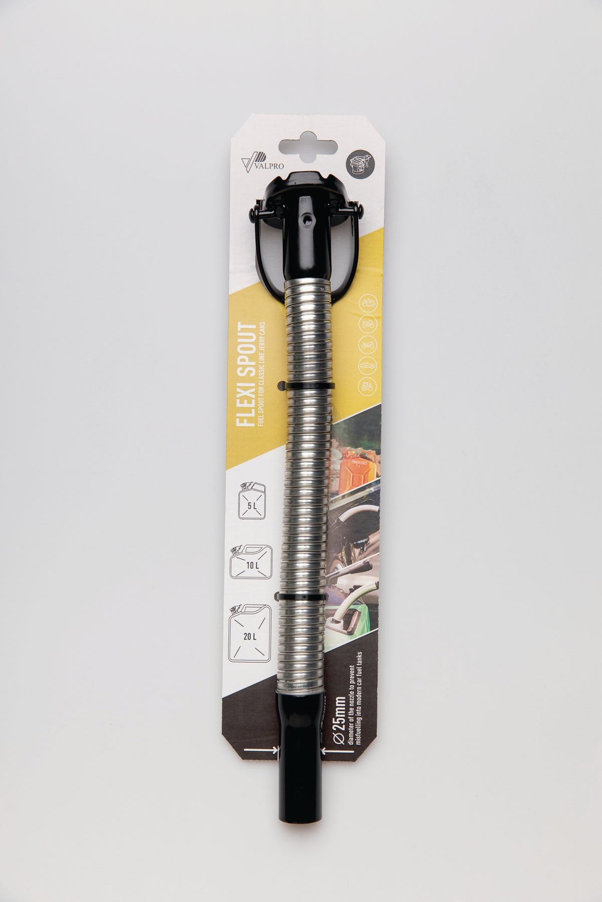 VALPRO Ausgießstutzen für Diesel – flexibel mit Entlüftungskanal und Filter, 380 mm