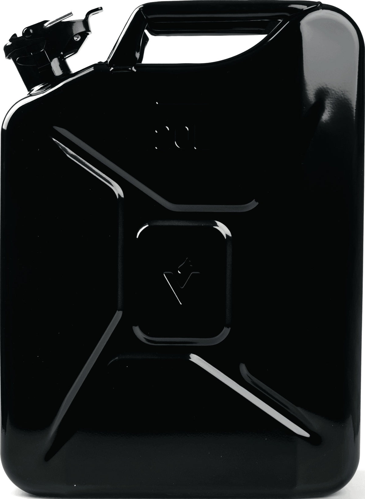 VALPRO Kraftstoffkanister 20 l Schwarz RAL 9005 – Stahlblech 0,9 mm, Bajonettverschluss, DIN 7274