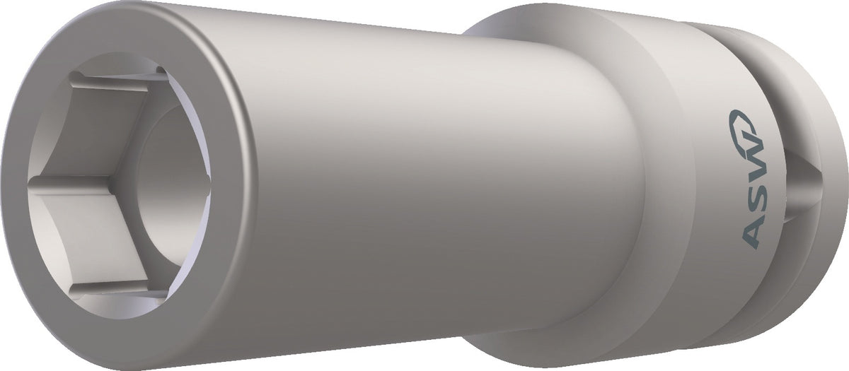 ASW Kraftschraubersteckschlüsseleinsatz 740 L 3/4 Zoll 6-Kant SW 17 mm, Länge 95 mm