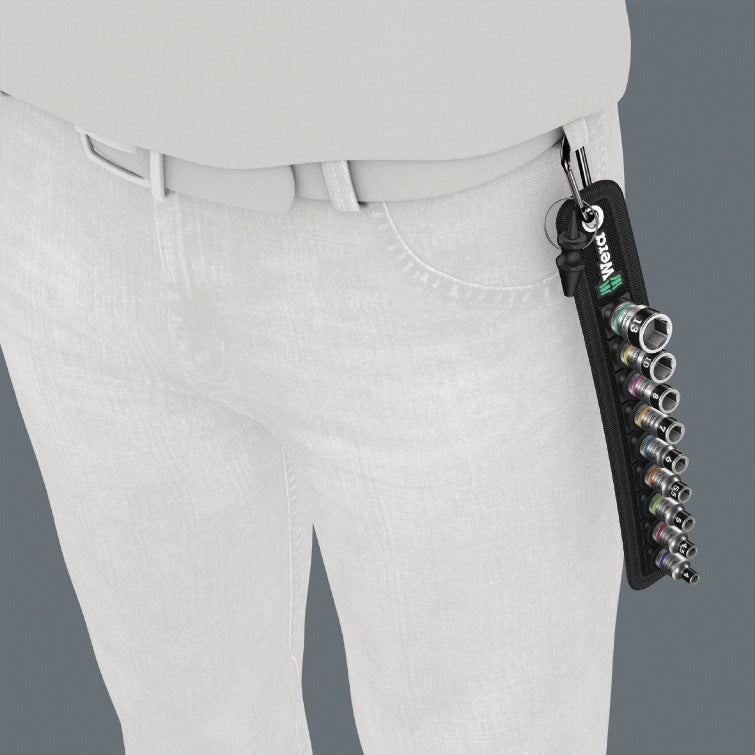 WERA Steckschlüsselsatz Belt 1 10-teilig 1/4 Zoll 4-13 mm für Außensechskant