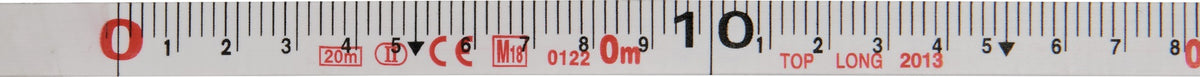 PROMAT Kapselbandmaß 20 m Nylon-Fiber Band, ABS-Gehäuse, EG II Genauigkeit, 13 mm Bandbreite