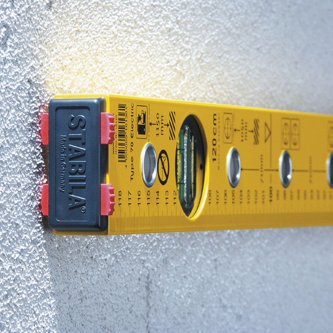 STABILA Wasserwaage 70 Electric 120 cm Aluminium gelb ± 0,5 mm/m für Elektriker