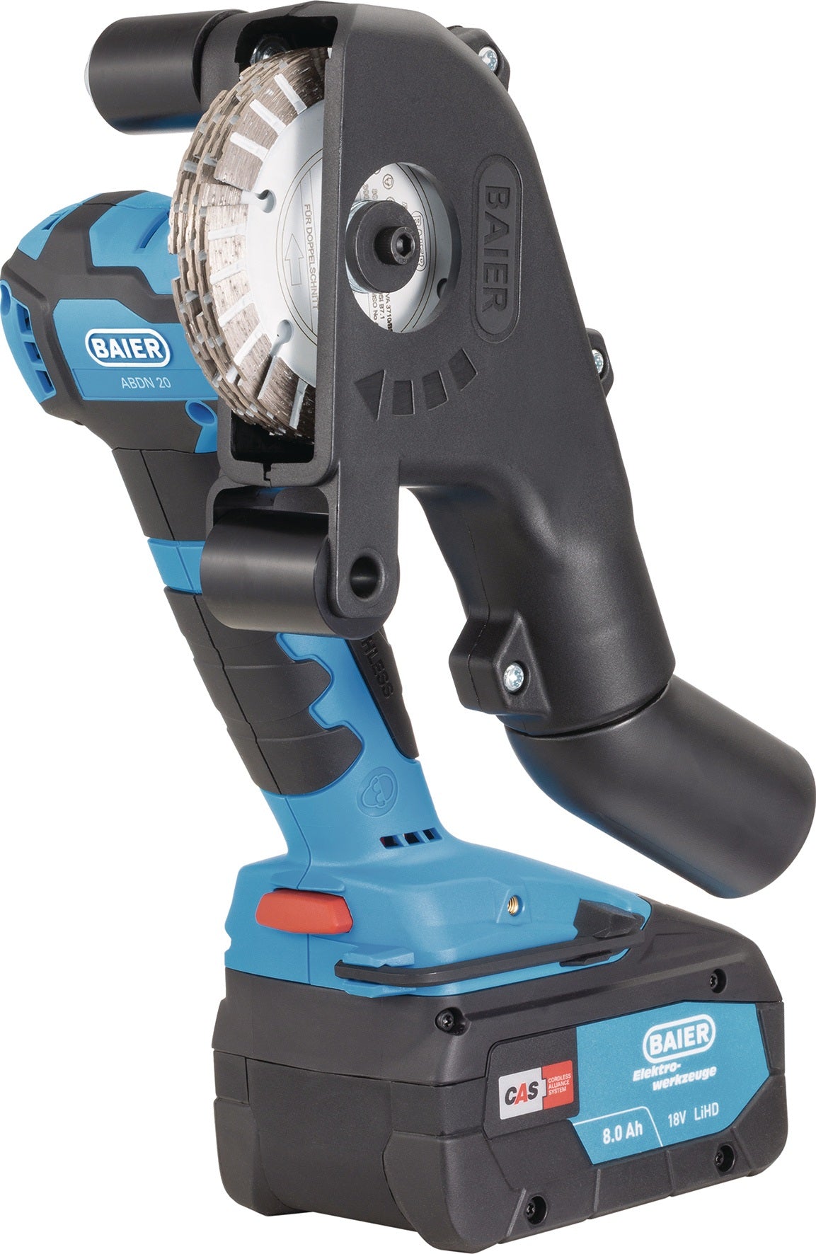BAIER Akku-Mauernutfräse ABDN 20 Set 18V 8Ah – 22 mm Nutbreite & -tiefe, bürstenlos