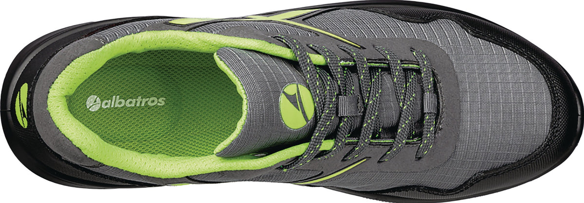 ALBATROS Sicherheitsschuh DRIFTER GREEN LOW S1PL ESD FO SR – Gr. 40, Weite 11, grau/grün