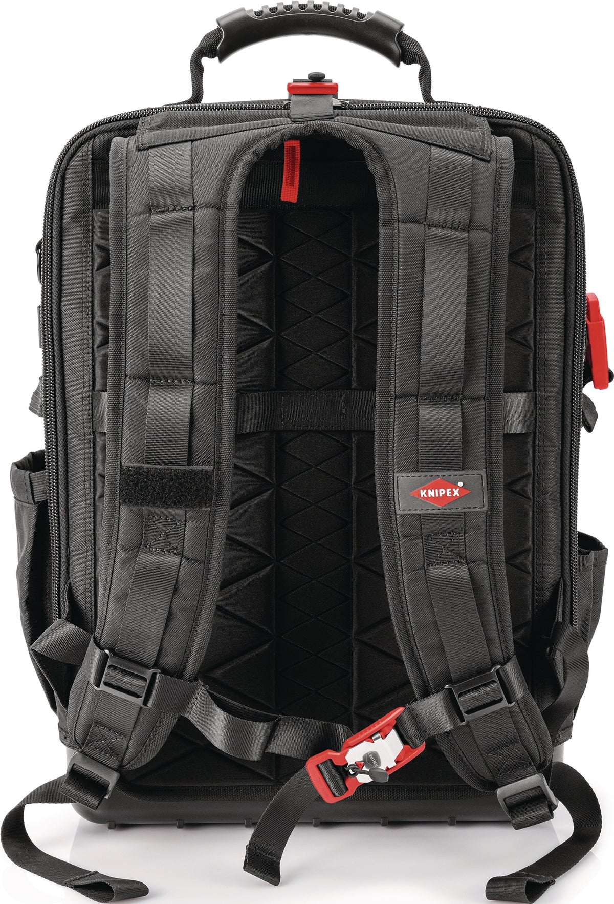 KNIPEX Werkzeugrucksack Modular X18 – 21 Haltelaschen, 37 Taschen, 15 kg Tragfähigkeit, Recycling-Nylon