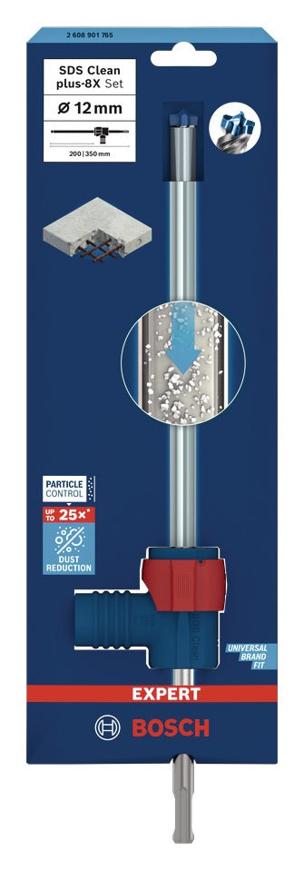 BOSCH Hammerbohrer-Set EXPERT SDS Clean plus-8X, 12 mm, 350 mm, Staubabsaugung