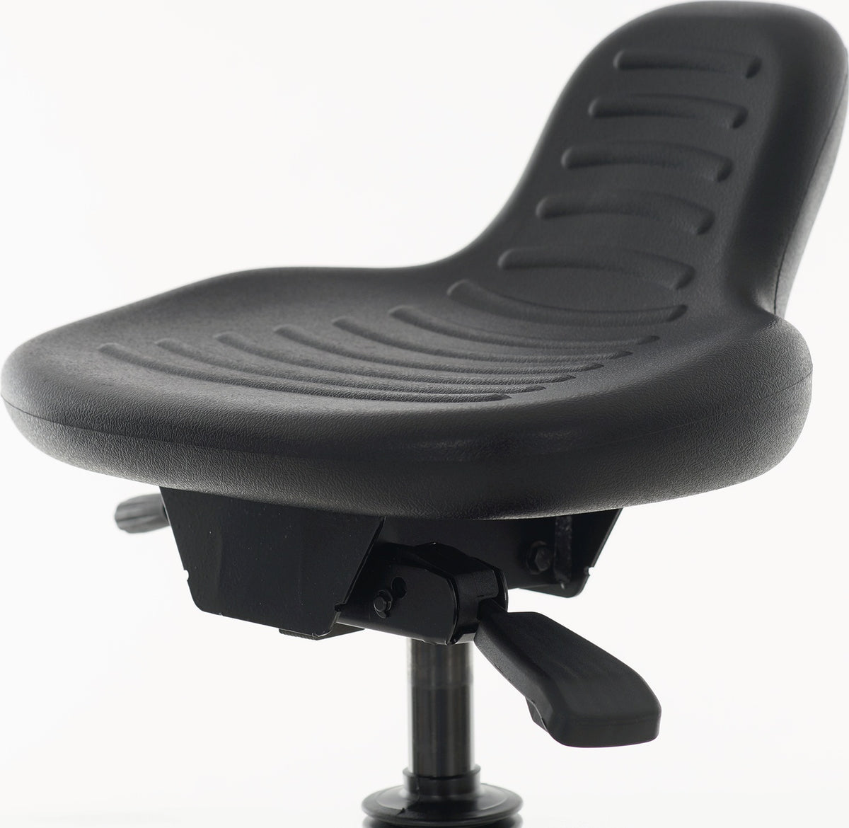 LOTZ Drehhocker mit PU-Schaum Sitz und 7° Neigeverstellung – Bodengleiter