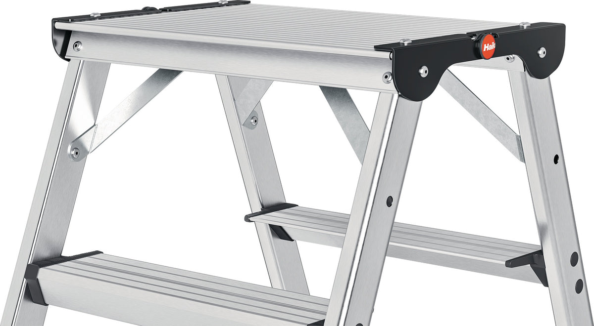HAILO Stufenstehleiter DTL100 2x4-2x6 Stufen Aluminium teleskopierbar