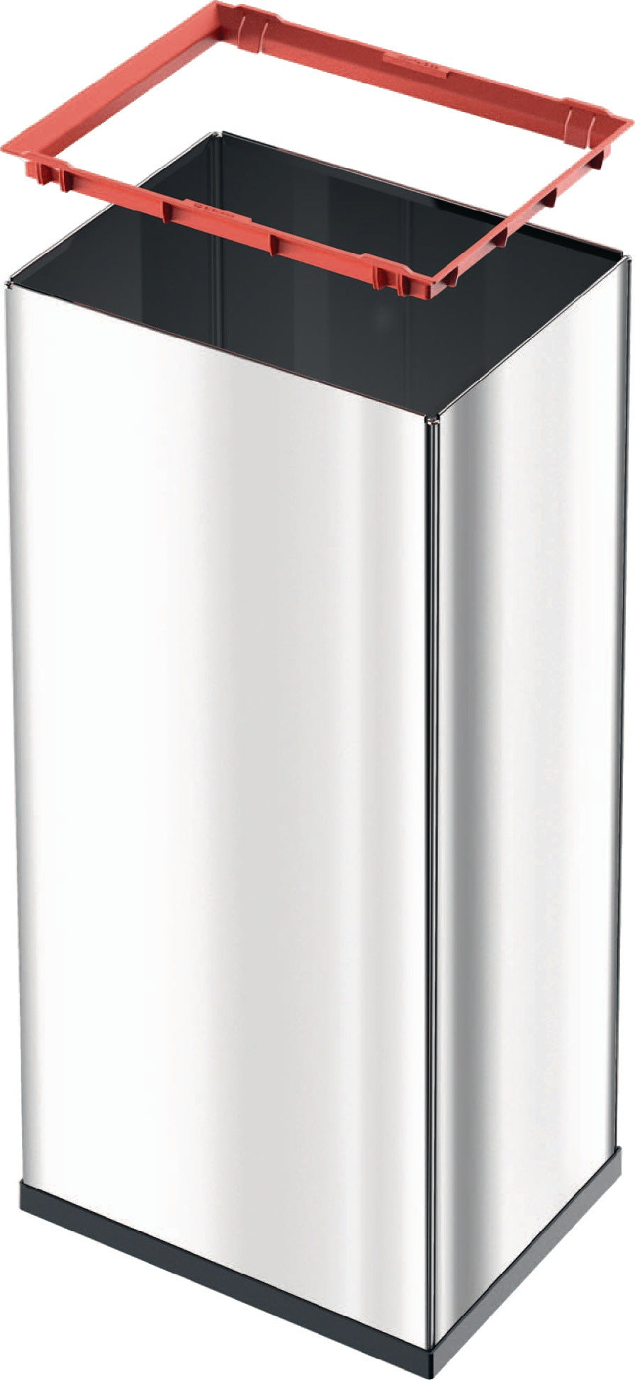 HAILO Abfallbehälter 52 l – Weiß, Stahlblech, Schwingdeckel, 763 x 339 x 260 mm